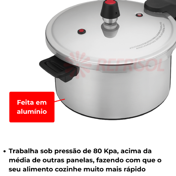 Panela De Pressão Fechamento Externo Alumínio 5 Litros Nacional