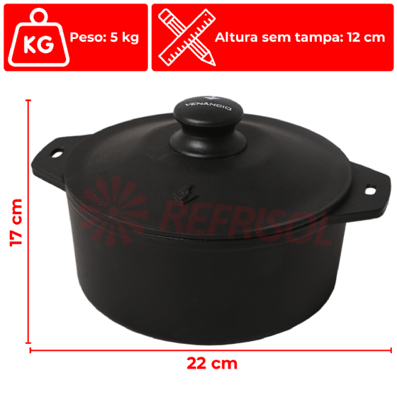 Panela Caçarola Ferro 22 cm Venâncio