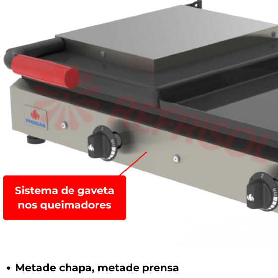 Chapa Sanduicheira com Prensa à Gás PR 700 Progás
