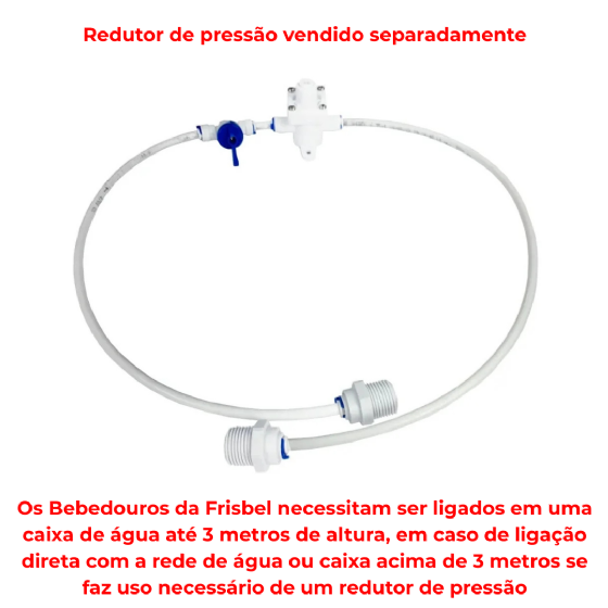 Bebedouro Industrial de Coluna 2 Geladas 1 Natural Inox 100 Litros Adesivado 110v Frisbel