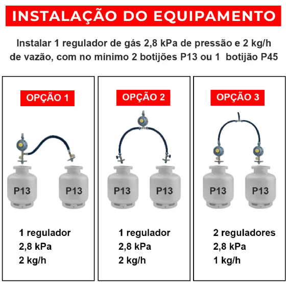 Fogão Industrial 4 Bocas Duplas Grelha 40x40 Baixa Pressão Metal Brey