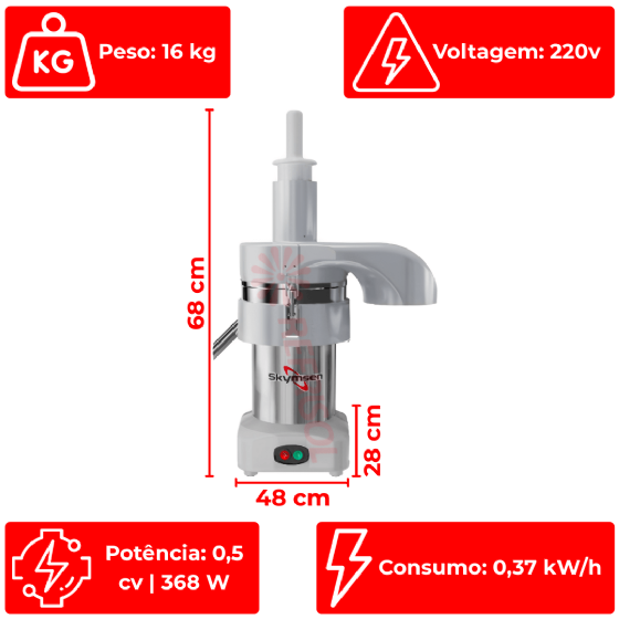 Centrífuga de Sucos em Aço Inox CSE 220v Skymsen