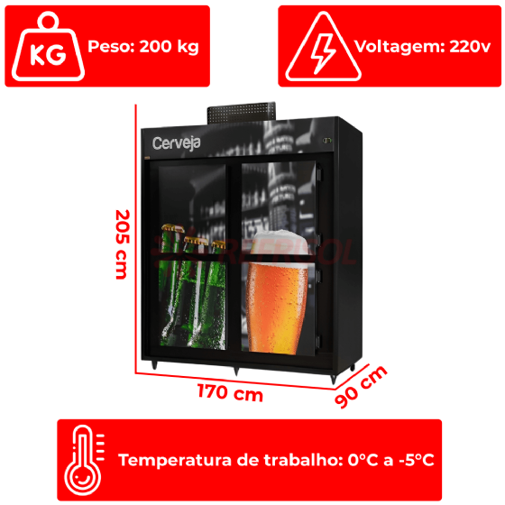 Cervejeira King 4 portas 220v Chimafrio