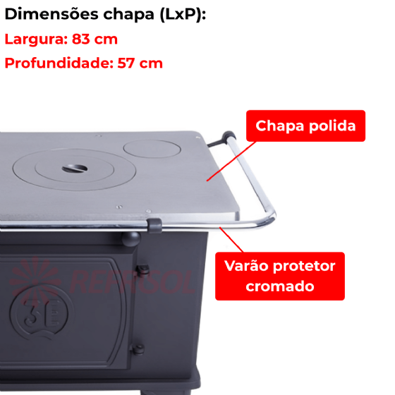 Fogão a Lenha Ferro Fundido Nº 02 Preto 3e Fogões