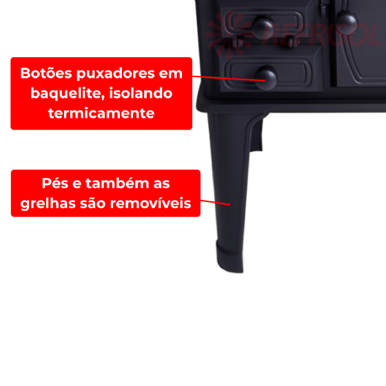 Fogão a Lenha Ferro Fundido Nº 02 Preto 3e Fogões