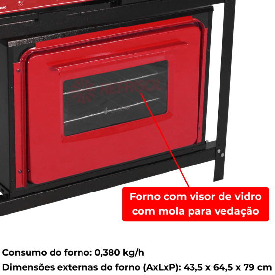 Fogão Industrial 4 Bocas Baixa Pressão Com Forno Bravo Vermelho Venâncio