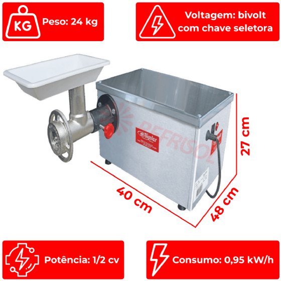 Extrusor Com Moedor 1490 Boca 9 Bivolt Bigolar