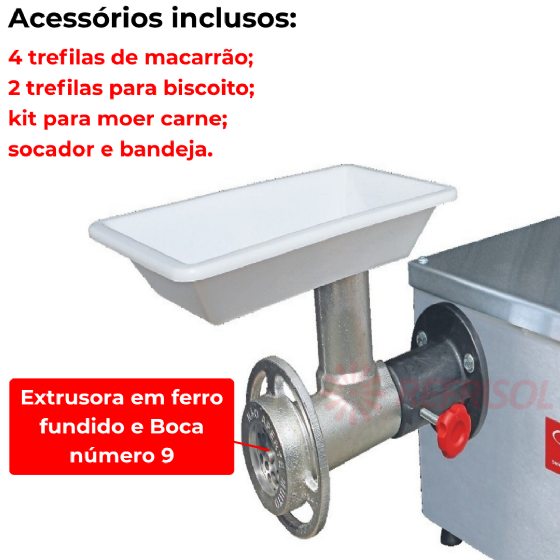 Extrusor Com Moedor 1490 Boca 9 Bivolt Bigolar