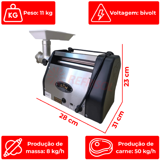 Cilindro Extrusor Moedor CL 10-25 Boca 5 Bivolt Do Cheff