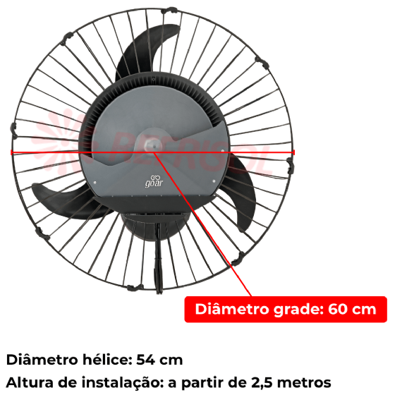 Climatizador Ventilador Atenas De Parede 60 cm 110v Goar