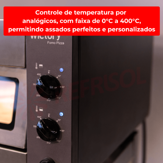 Forno para Pizza Lastro WP-50 de 0°C a 400°C 220v Wictory