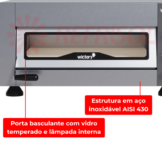 Forno para Pizza Lastro WP-50 de 0°C a 400°C 220v Wictory