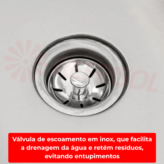 Mesa Pia 200 x 70 com 1 Cuba 50 x 40 x 25 Total Inox 430 Imeca