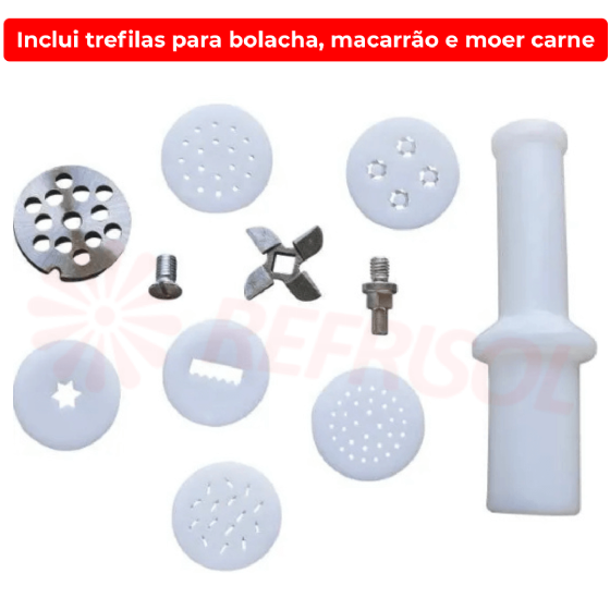 Cilindro Extrusor Moedor e Misturador Conjugados 1420 Inox Bivolt Bigolar