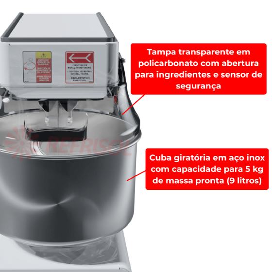 Amassadeira Espiral 05 kg AME 05 220v Skymsen