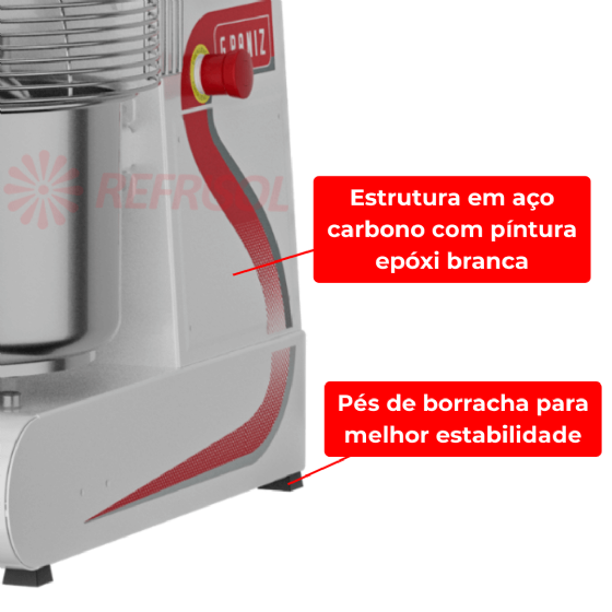 Amassadeira Espiral 3 Velocidades Cuba Removível Epóxi 10 kg AE 10 CR G2 220v G Paniz