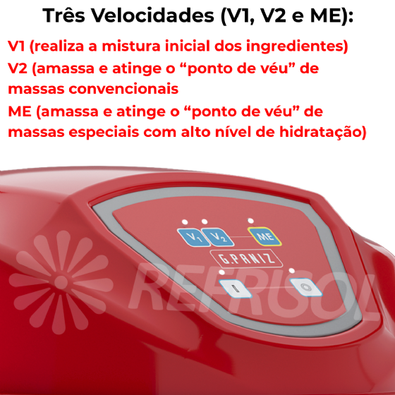 Amassadeira Espiral 3 Velocidades Cuba Removível Epóxi 10 kg AE 10 CR G2 220v G Paniz