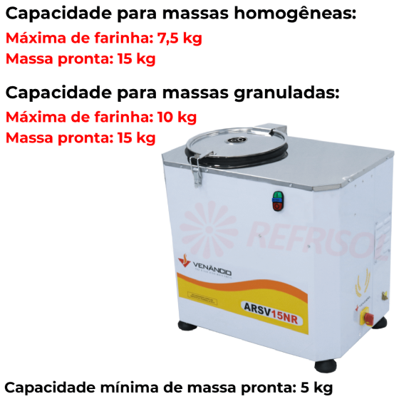 Amassadeira Rápida 15 kg ARSV 15 220v Venâncio
