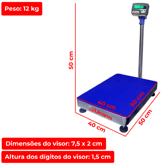 Balança de Plataforma UR 10000 LIGHT 150/50 40x50 cm Urano