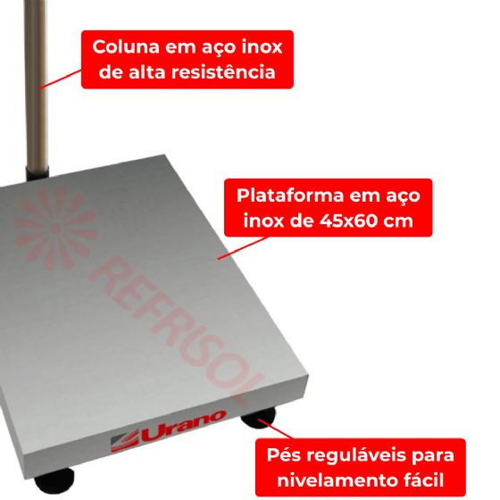 Balança de Plataforma UR 10000 Light 300/50 ME 45x60 cm Urano