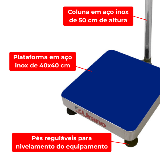 Balança de Plataforma UR 10000 Light 60/10 40x40 cm ME Urano