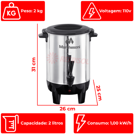 Cafeteira Elétrica Automática 2 Litros 110v Marchesoni