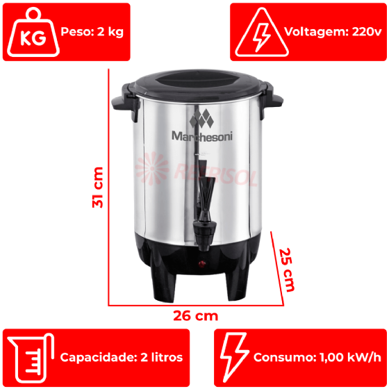 Cafeteira Elétrica Automática 2 Litros 220v Marchesoni
