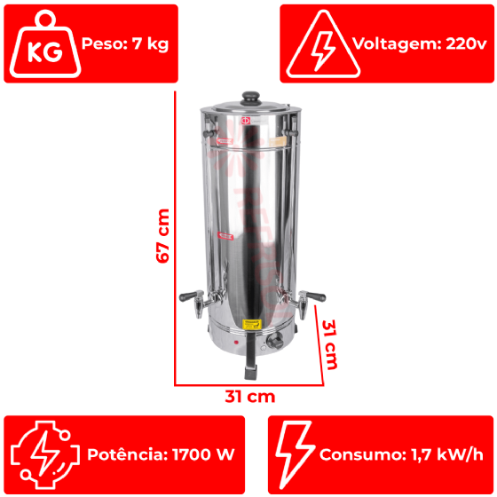 Cafeteira Elétrica Tradicional 8 Litros C82 220v Consercaf