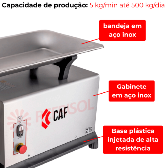 Picador Moedor de Carne Boca 98 de Ferro Fundido 380v Trifásico CAF
