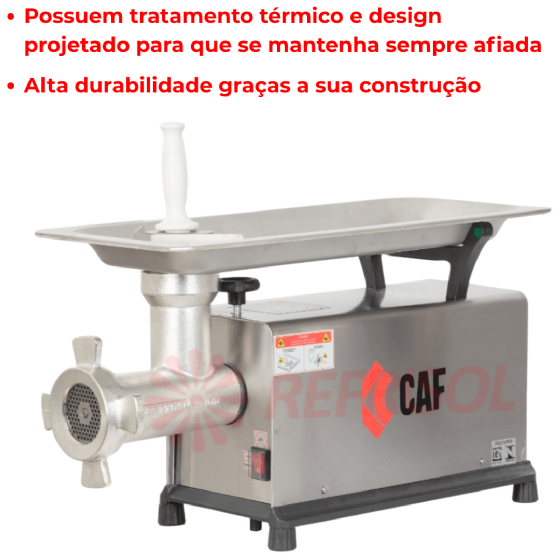 Picador Moedor de Carne Boca 22 de Ferro Fundido 380v Trifásico CAF