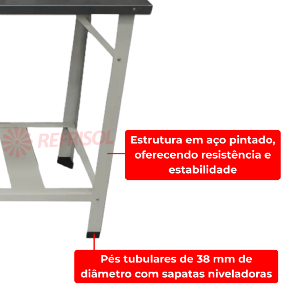 Mesa de Trabalho 150 x 60 Inox 430 Desmontável Metal Brey