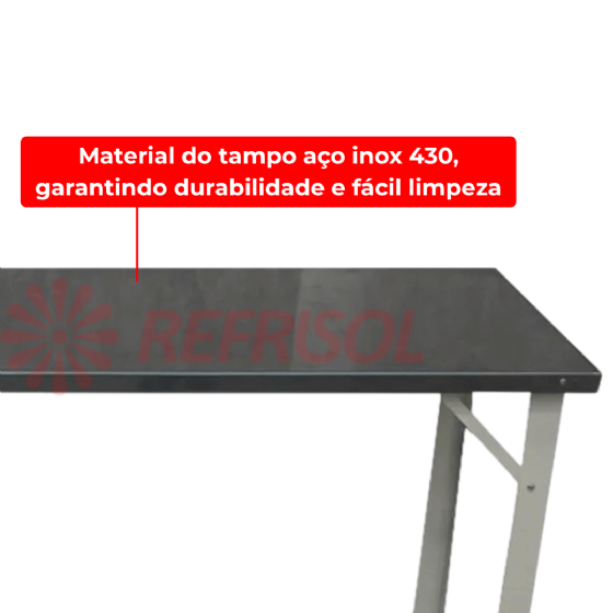 Mesa de Trabalho 150 x 60 Inox 430 Desmontável Metal Brey