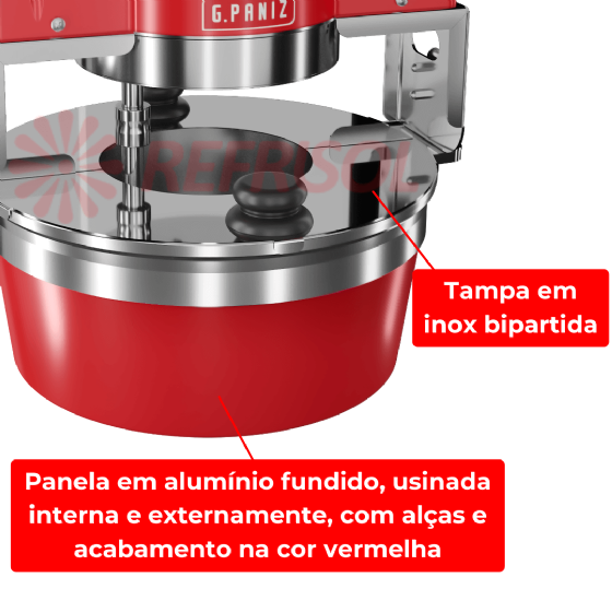 Misturador Industrial Gourmella Cooker CZ 10 F Panela de Alumínio Bivolt G Paniz
