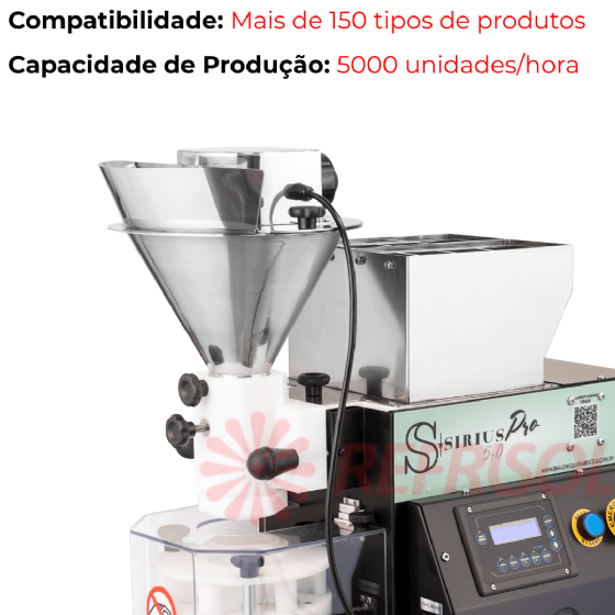 Modeladora de Salgados e Doces Bivolt Sirius SR 5.0 Pro Duplo Recheio Bailon