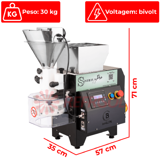 Modeladora de Salgados e Doces Bivolt Sirius SR 5.0 Pro Duplo Recheio Bailon