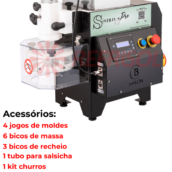 Modeladora de Salgados e Doces Bivolt Sirius SR 5.0 Pro Duplo Recheio Bailon