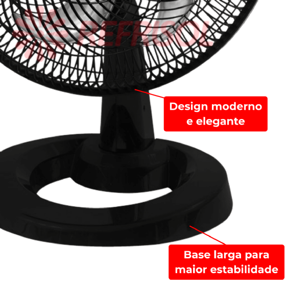 Ventilador De Mesa Oscilante Premium Preto 110v Tron