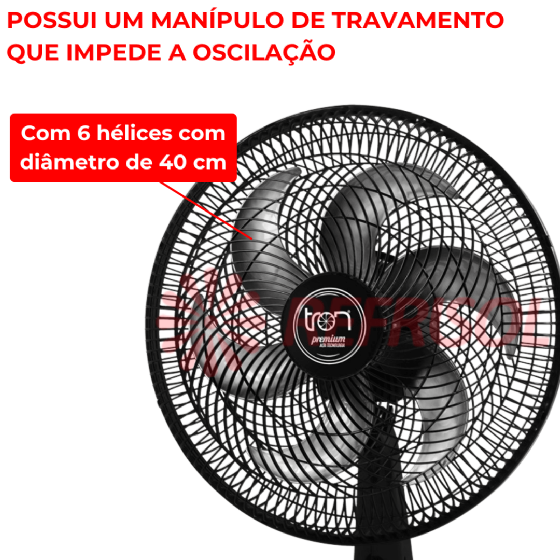 Ventilador De Mesa Oscilante Premium Preto 110v Tron
