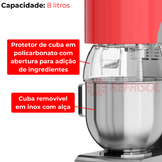 Batedeira Planetária 08 Litros BP 08 RP Inox 220v G Paniz