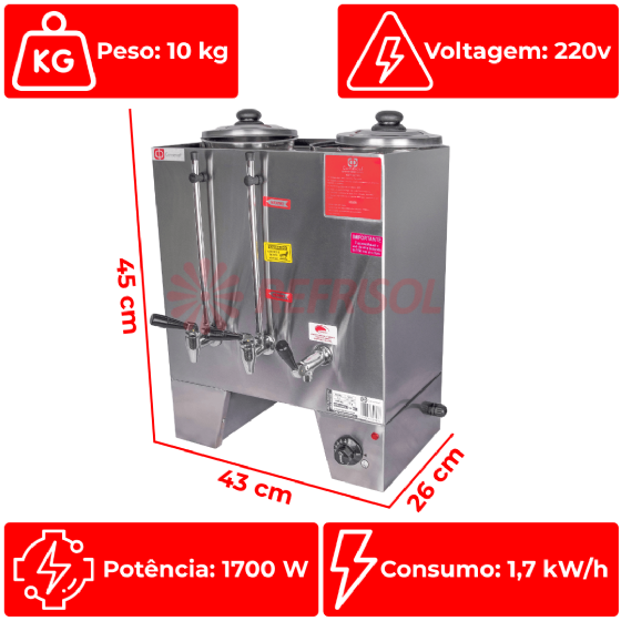 Cafeteira Elétrica Premium 6 Litros MCL 62 220v Consercaf
