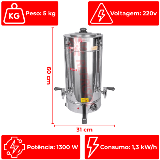 Cafeteira Elétrica Tradicional 6 Litros C62 220v Consercaf