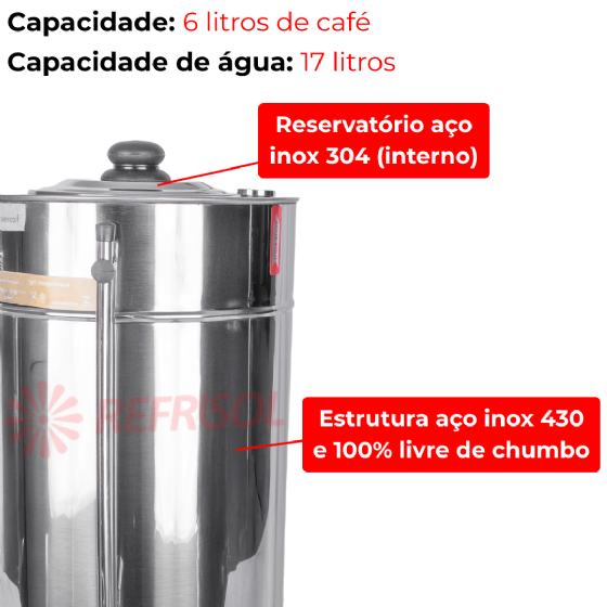Cafeteira Elétrica Tradicional 6 Litros C62 220v Consercaf