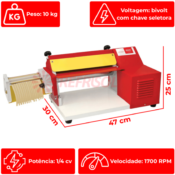 Cilindro Elétrico 28 cm c/ Talharim Vermelho Bivolt Malta
