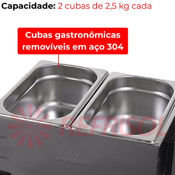 Derretedeira Profissional 2 Cubas 2,5 kg 110v Marchesoni