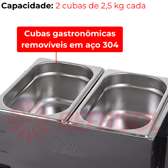 Derretedeira Profissional 2 Cubas 2,5 kg 220v Marchesoni
