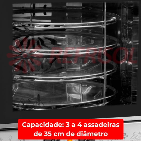 Forno Rotativo Elétrico Analógico 4 Assadeiras Inox FGE 4 220v Titã