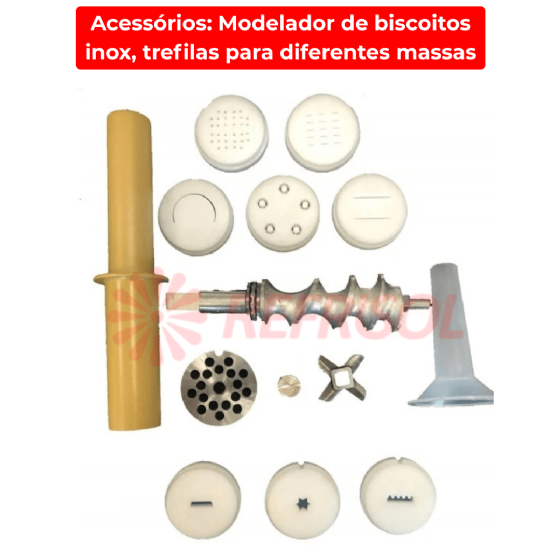 Mix Moedor e Extrusor de Carnes e Massas Boca 8 Bivolt Malta