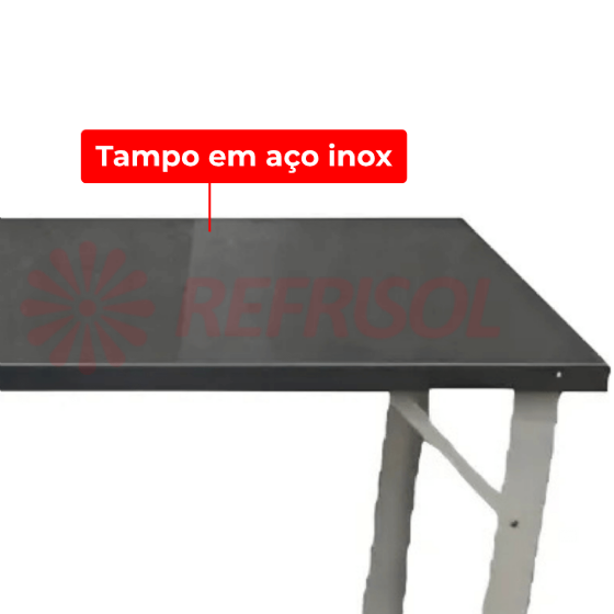 Mesa de Trabalho 190 x 80 Inox 430 Desmontável Metal Brey