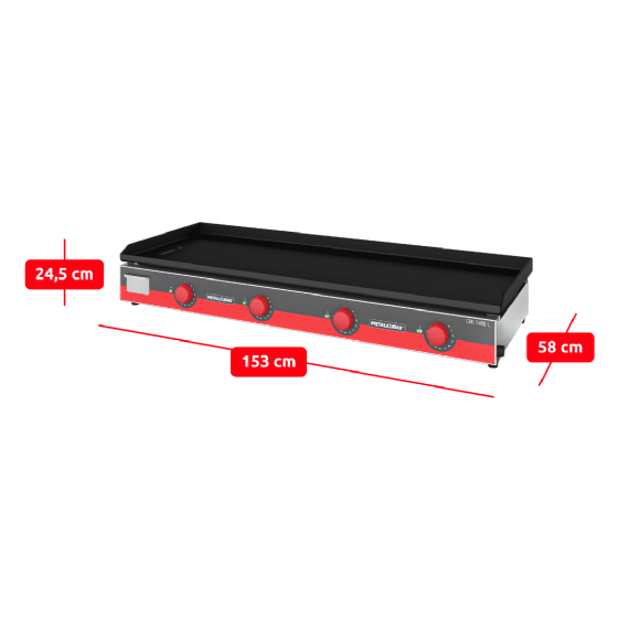 Chapa Bifeteira Elétrica 150 cm CBE 1500 L 220v Metalcubas