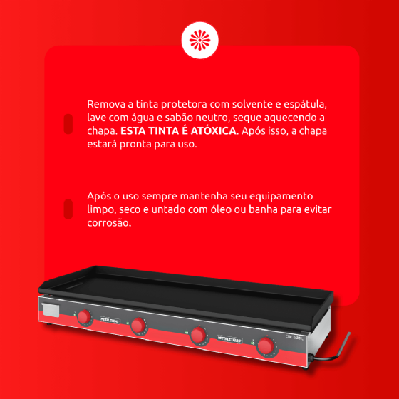 Chapa Bifeteira Elétrica 150 cm CBE 1500 L 220v Metalcubas